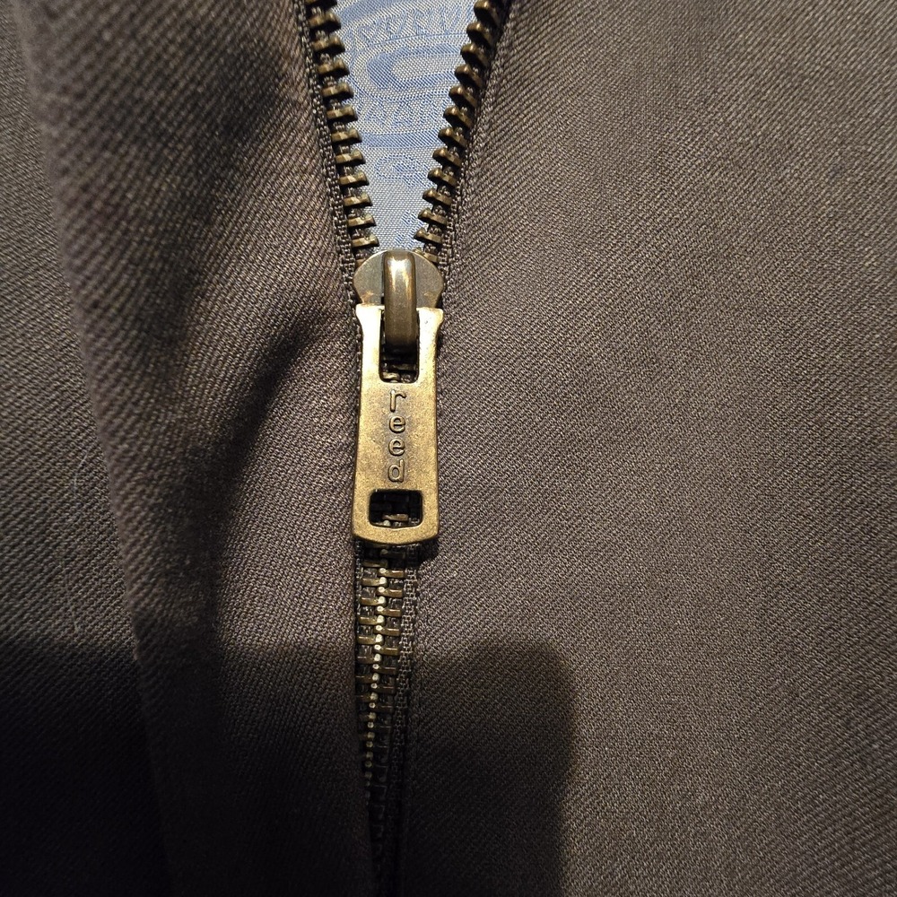 Austin Reed Field Jacket XL‎ Chore Barn Coat Olive Leather Collar Elbow Gorpcore - Picture 14 of 16